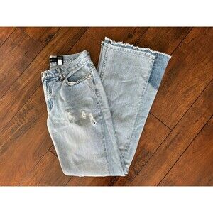 Express Jeans Distressed Light Wash Flare Women’s Size 5/6‎